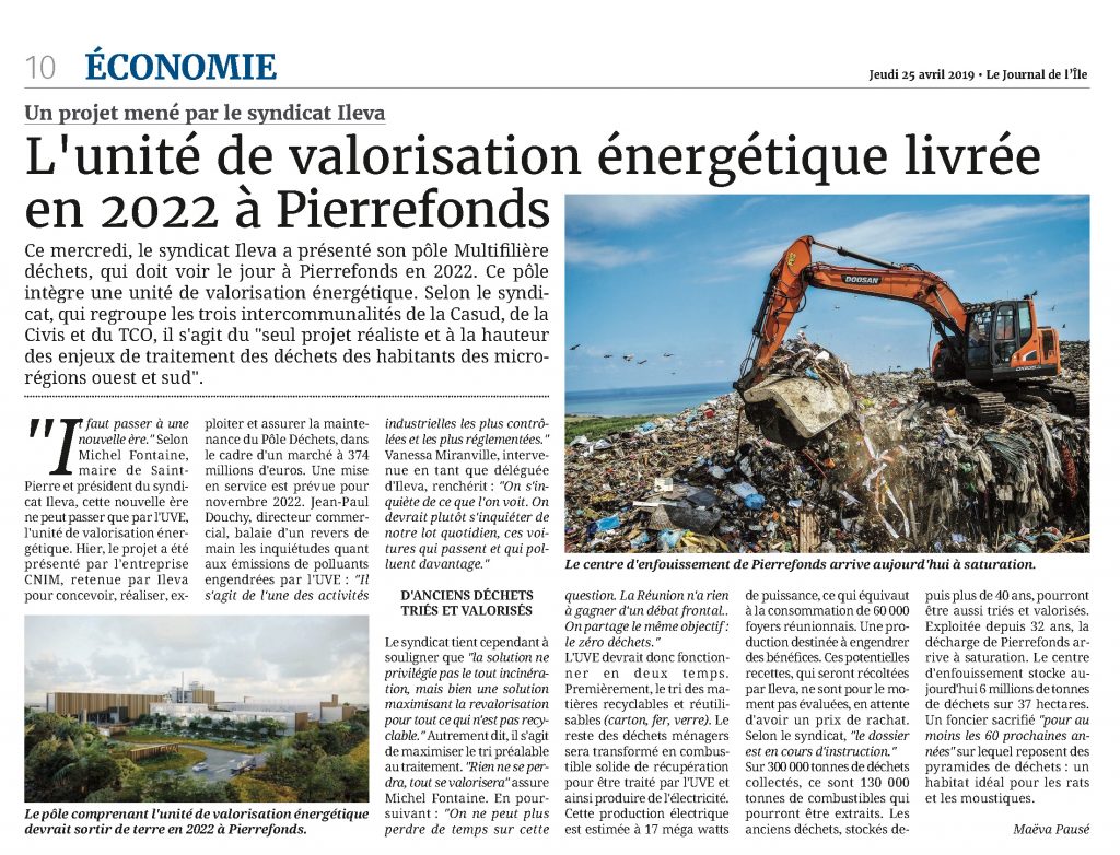 "L'unité de Valorisation Energétique livrée en 2022 à Pierrefonds"

Article paru le jeudi 25 avril 2019 dans le JIR